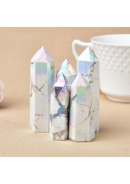 Doğal Howlite Kristal Noktası Elektro Kaplama Değnek Şifa Taşı -C (Yurt Dışından)