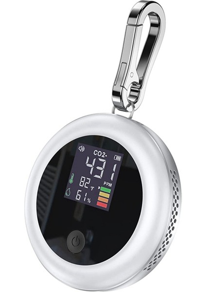 Co2 Monitör Ölçer Sensörü, Hava Kalitesi Karbon Dioksit Monitörü (Beyaz) (Yurt Dışından)