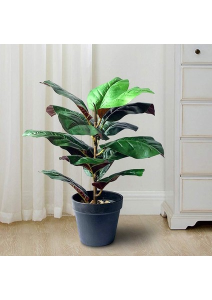 15 Inç Uzun Keman Yaprağı Incir Ağacı Yapay Bitkiler Sahte Bonsai (Yurt Dışından)
