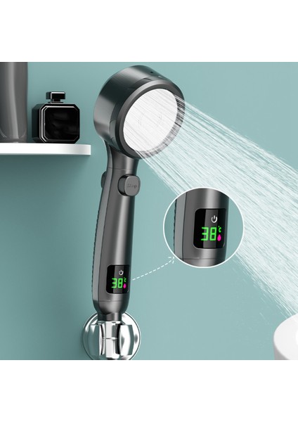 Yetişkin Banyosu Için Dijital LED Duş Başlığı Suyu 4mode Gümüş (Yurt Dışından) modelleri