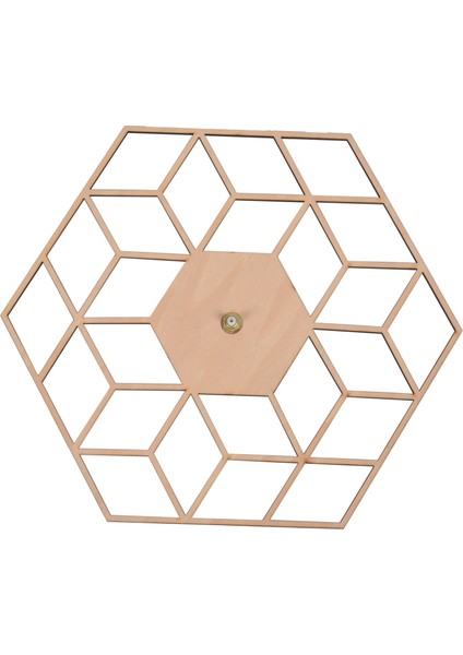 1 Adet Altıgen Ahşap Duvar Saati Sanatsal Sessizce Saat Cafe Ev Için (Yurt Dışından)