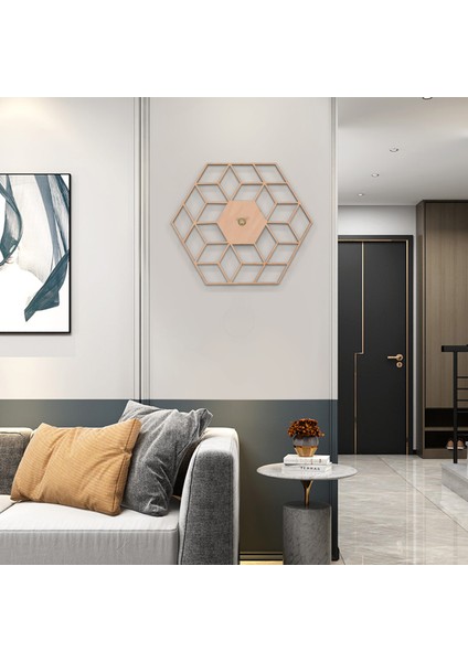 1 Adet Altıgen Ahşap Duvar Saati Sanatsal Sessizce Saat Cafe Ev Için (Yurt Dışından) modelleri