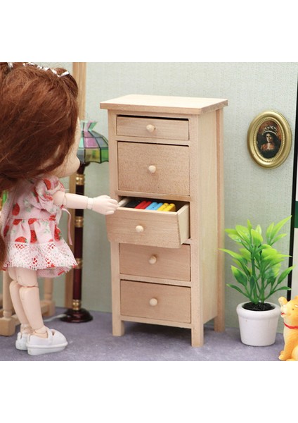 1/12 Ölçekli Minyatür Çekmeceli Dolap, Dollhouse Mobilya Modeli (Yurt Dışından) indirimleri