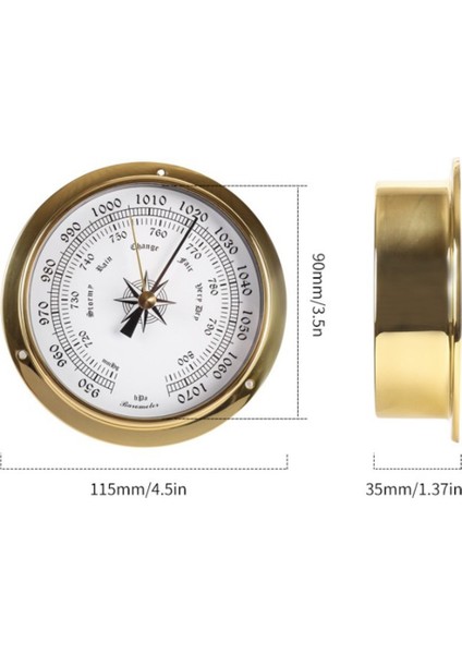 Barometre, Duvara Monte Edilen Test Cihazı Copper Shell Marine (Yurt Dışından)