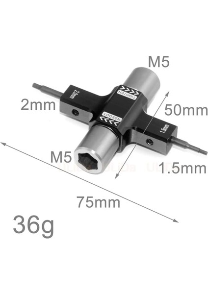 Dahili Tek Yönlü Rulman Aletli M5 Dörtlü Anahtar 1,5 Mm/2 mm (Yurt Dışından)