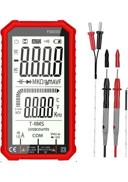Dijital Multimetre Test Cihazı, 6000 Sayım Trms Otomatik Ayarlama Amp Volt Metre (Yurt Dışından)