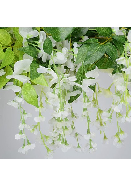 Adet Wisteria Vine Yapay Asılı Çiçekler Bitkiler Yeşillik Sahte (Yurt Dışından)