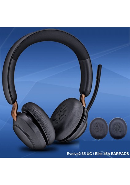 Elite 45H Evolve2 65 Ms/uc Kulaklıklar Için Yedek Kulak Yastıkları(Siyah) (Yurt Dışından)