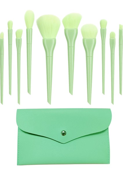 Makyaj Fırçaları 10 Parça Yeşil Set (Yurt Dışından)