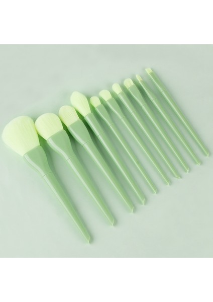 Makyaj Fırçaları 10 Parça Yeşil Set (Yurt Dışından)