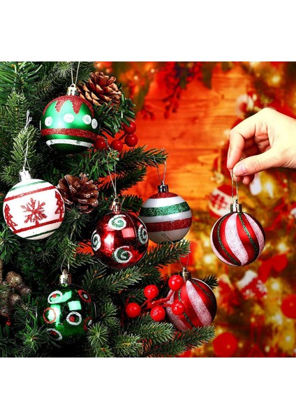 30 Adet Noel Topu Süsleri Noel Ağacı Için Kırmızı Yeşil ve Beyaz 6cm (Yurt Dışından) fiyatları