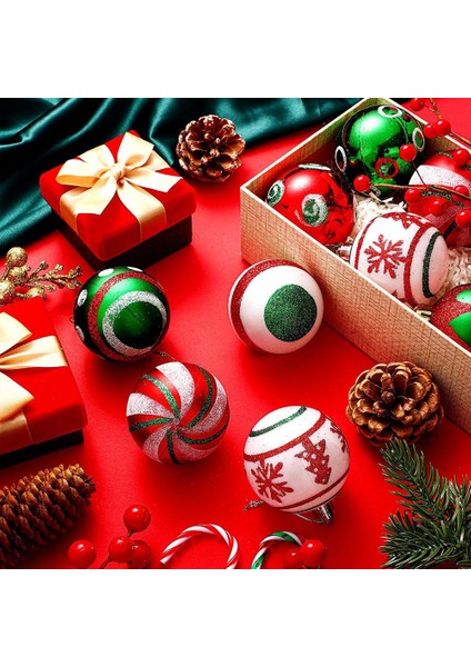 30 Adet Noel Topu Süsleri Noel Ağacı Için Kırmızı Yeşil ve Beyaz 6cm (Yurt Dışından) fırsatları