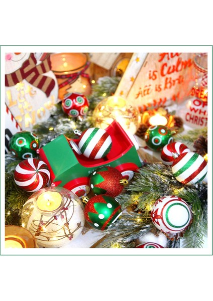 30 Adet Noel Topu Süsleri Noel Ağacı Için Kırmızı Yeşil ve Beyaz 6cm (Yurt Dışından) indirimleri