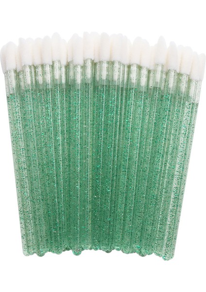 200PCS Parıltılı Kristal Dudak Fırçası, Tek Kullanımlık Aplikatörler (Yeşil) (Yurt Dışından)
