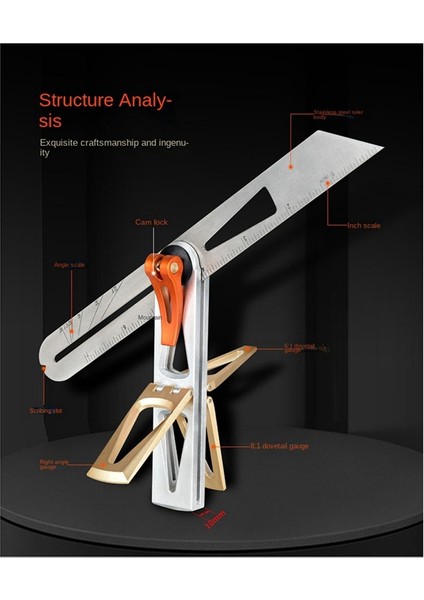 Ağır Hareketli Açı Cetveli Ağaç Işleme Ölçerler Yüksek Hassasiyetli Kare (Yurt Dışından) indirimleri