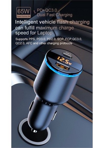 Pd+Qc3.0 Çift Hızlı Şarj Aleti 12V-24V Araç Modelleri Için LED Ekran, Siyah (Yurt Dışından) fiyatları