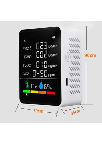In1 Co2 Hava Kalitesi Monitörü Dijital Sıcaklık Sensörü Test Cihazı (Yurt Dışından)