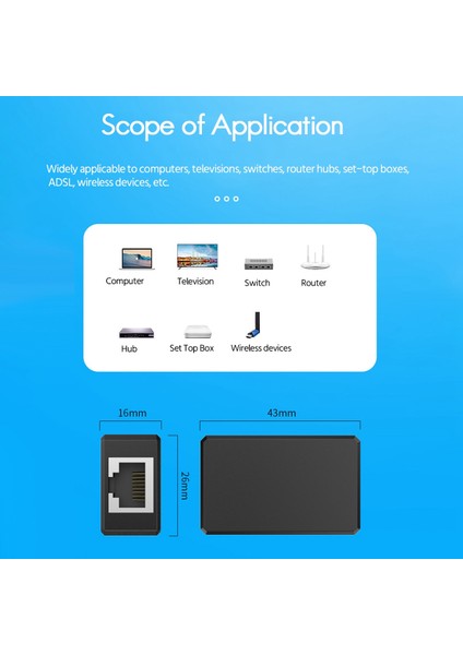 Dişi - Dişi Ağ Lan Konnektörü Adaptörü Bağlayıcı Genişletici (Yurt Dışından)