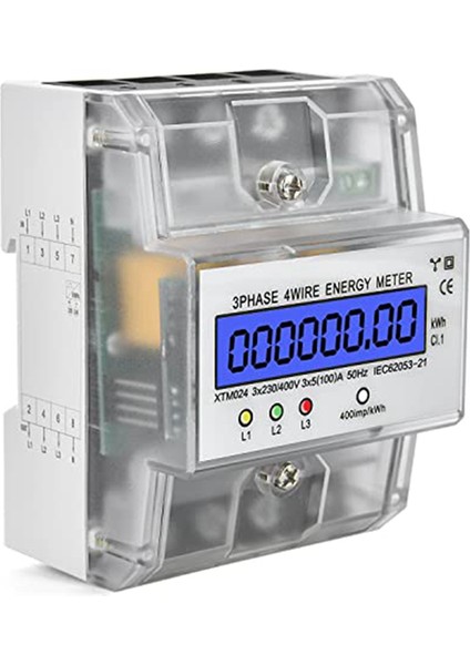 Fazlı 4p Kwh Metre Enerji Ölçer 230/400V 5-100A Elektrik Güç Ölçer (Yurt Dışından)