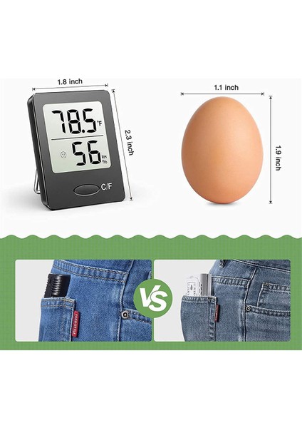 Nem Ölçer, Oda Termometresi Higrometre, Mini Boyut, Siyah, 1 Paket (Yurt Dışından) modelleri