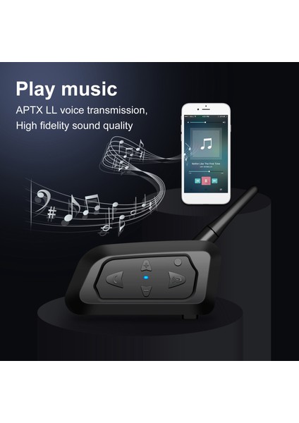 V5 Kask Bluetooth Kulaklık Motosiklet Fm Radyo Navigasyon Kulaklık (Yurt Dışından)