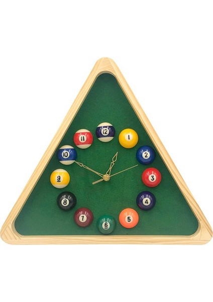 Masif Ahşap Çerçeve Duvar Saati ile 13 Inç Bilardo Kuvars Saat (Yurt Dışından)
