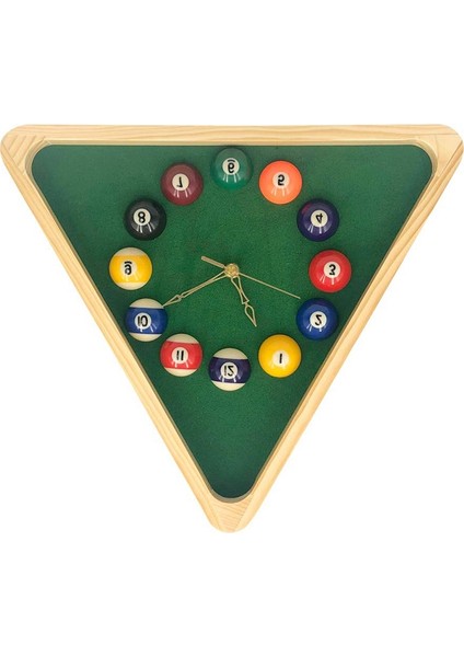 Masif Ahşap Çerçeve Duvar Saati ile 13 Inç Bilardo Kuvars Saat (Yurt Dışından)