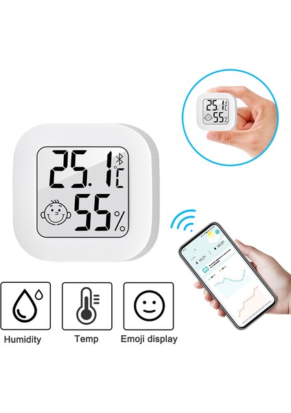 Bluetooth Uyumlu Smile Mini LCD Dijital Termometre (Yurt Dışından)