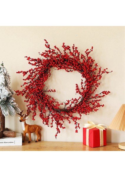 Kapı Asılı Süslemeler Sahte Noel Kırmızı Meyve Çelengi Asılı (Yurt Dışından)