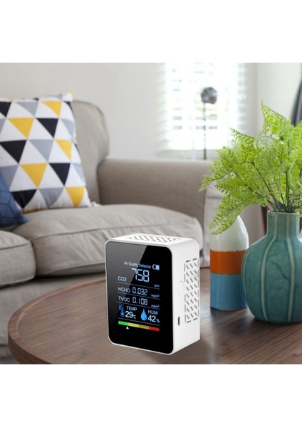 5'i 1 Arada Hava Kalitesi Monitörü Co2 Ölçer Dijital Sıcaklık Beyaz (Yurt Dışından) indirimleri