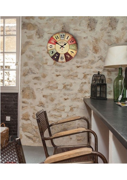 12 Inç Retro Ahşap Duvar Saati Çiftlik Evi Dekoru (Yurt Dışından)