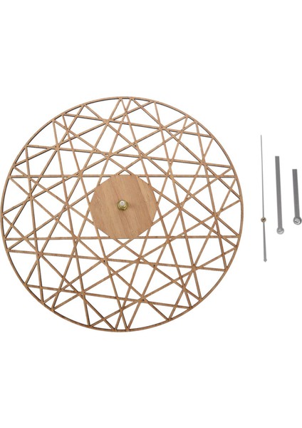 Poligonal Modern Geometrik Ahşap Duvar Saati Örümcek Ağı Oturma Odası Saati (Yurt Dışından)