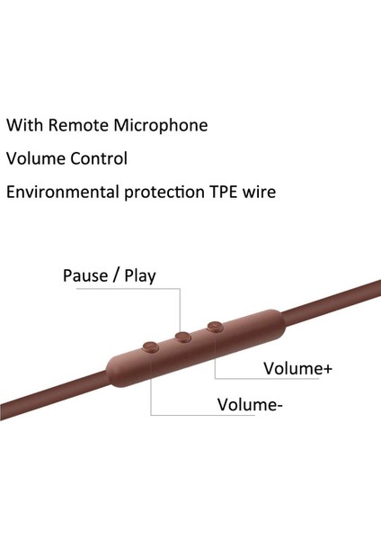 3.5mm Erkek - Erkek Yay Yedek Ses Kablosu Için Major Iı 2 Monitör Kulaklık Kabloları Uzatma Kablosu (Kahverengi) (Yurt Dışından)