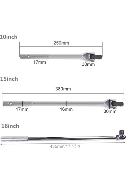 10 Inç F-Bar Direksiyon Kolu Uzatma Hareketli Kafa Soket Anahtarı (Yurt Dışından)