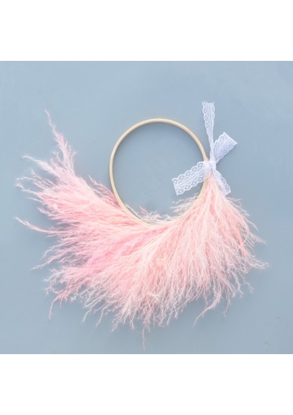 Pembe Doğal Pampas Kurutulmuş Çiçek Çelenk, Ev Dekorasyonu Için Pampas Çim (Yurt Dışından)