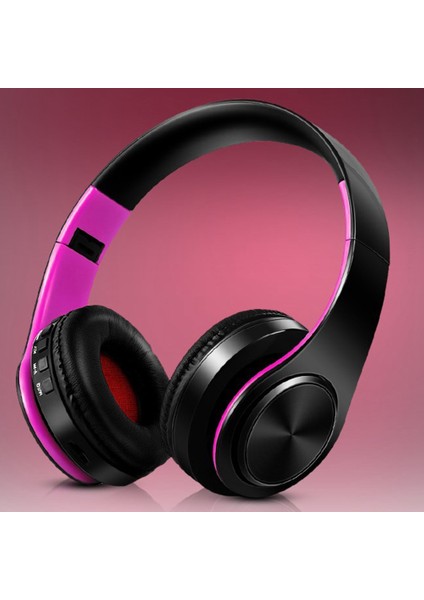 Taşınabilir Kablosuz Kulaklık Bluetooth Mikrofonla Ayarlanabilir - Pembe Altın (Yurt Dışından)