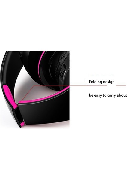 Taşınabilir Kablosuz Kulaklık Bluetooth Mikrofonla Ayarlanabilir - Pembe Altın (Yurt Dışından)