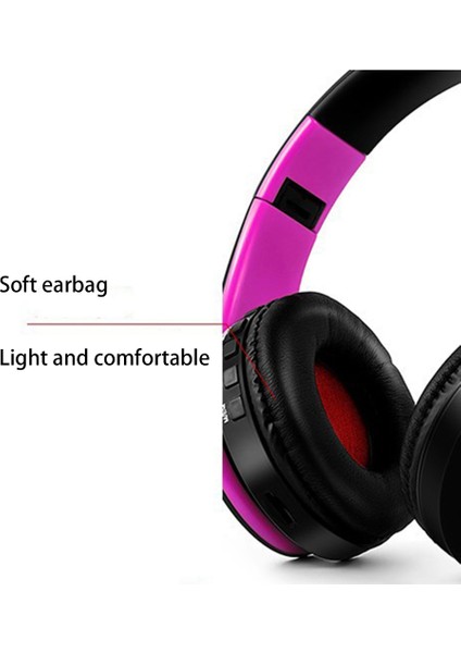 Taşınabilir Kablosuz Kulaklık Bluetooth Mikrofonla Ayarlanabilir - Pembe Altın (Yurt Dışından)