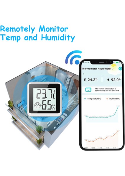 Bluetooth Uyumlu Termometre LCD Dijital Sıcaklık Sensörü Siyah (Yurt Dışından) fiyatları