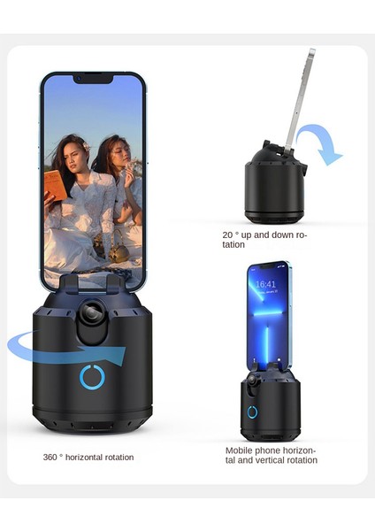 Otomatik Yüz Takip Kamerası Gimbal Akıllı Tutucu 360 Döndürme (Siyah) (Yurt Dışından) indirimleri