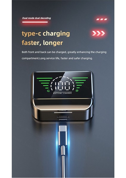 M31B Tws Kablosuz Bluetooth Kulak Içi Kulaklık Gürültü Önleyici Kulaklık (Yurt Dışından)