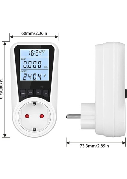 2x Soket Elektrik Sayacı, Arkadan Aydınlatmalı, LCD Ekran, Ab Tak (Yurt Dışından) indirimleri