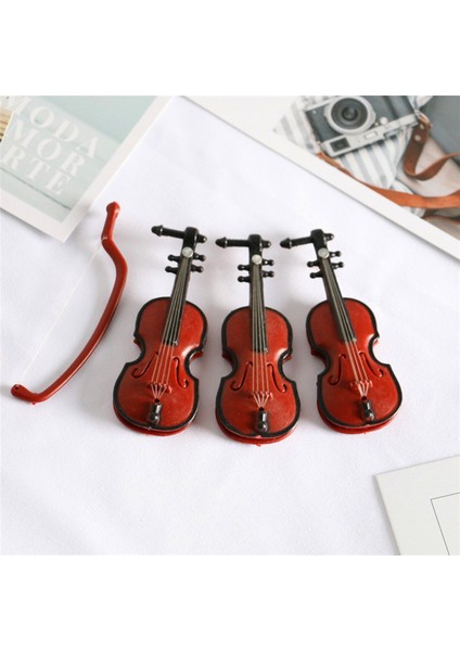 12 Takım Mini Keman Noel Modeli Masaüstü Enstrüman Süsleme (Yurt Dışından)