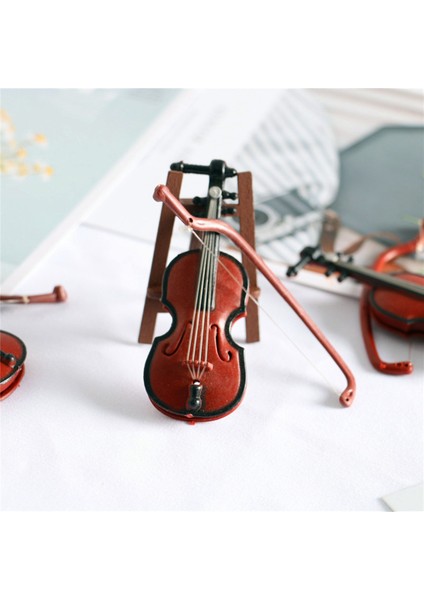 12 Takım Mini Keman Noel Modeli Masaüstü Enstrüman Süsleme (Yurt Dışından)