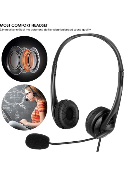 Skype Için Cep Telefonu Için Mikrofon 3.5mm/usb Tak Kulaklık, Siyah (Yurt Dışından) modelleri