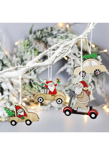 Adet Karikatür Ahşap Noel Baba Geyik Noel Ağacı Süsleri (Yurt Dışından) modelleri