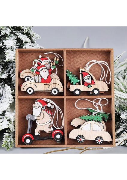 Adet Karikatür Ahşap Noel Baba Geyik Noel Ağacı Süsleri (Yurt Dışından) indirimleri