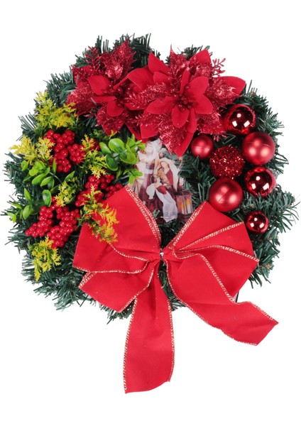 Işıklı Noel Çelengi Asılı Süsler Ön Kapı Süslemeleri (Yurt Dışından)
