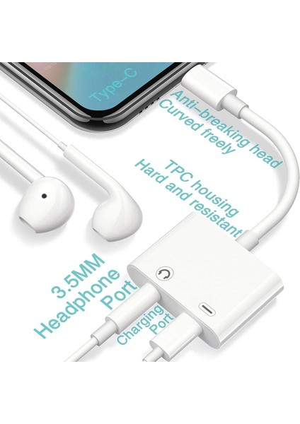 USB C - 3,5mm Kulaklık ve Şarj Adaptörü,(Beyaz) (Yurt Dışından) fiyatları