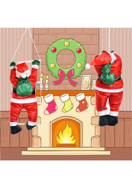 Noel Süslemeleri Tırmanma Halat Merdiven Noel Baba Kolye A (Yurt Dışından)